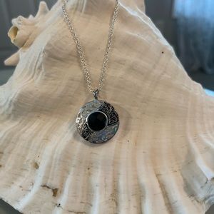 Sterling silver black onyx necklace